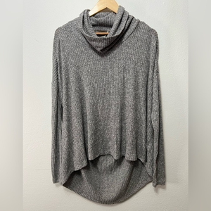 Anthropologie Saturday Sunday S Gray Ribbed‎ Oversized Comfy Turtleneck Sweater